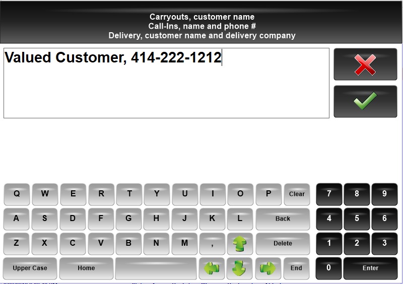 Call-In Image of Call-In Screen
