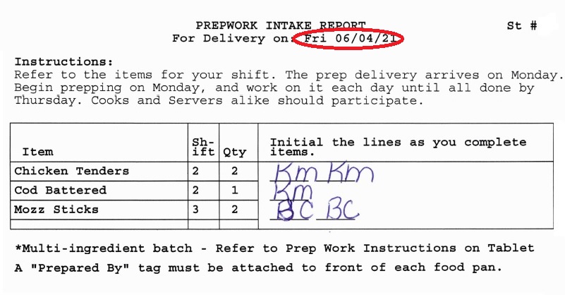 Image of Prepwork Intake Report